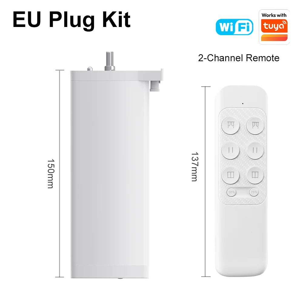 Moteur de Rideau/Volet Électrique Zigbee/WiFi - Compatible Tuya, Alexa