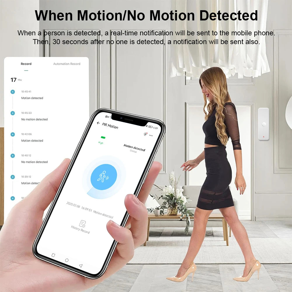 Capteur Zigbee de Mouvement PIR - Compatible Tuya, eWeLink, Alexa