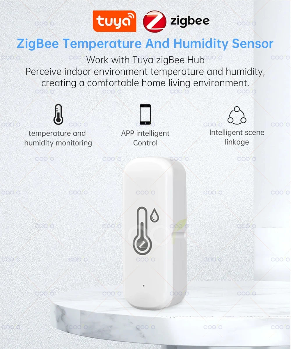 Capteur Zigbee Température & Humidité - Compatible Tuya, Smart Life