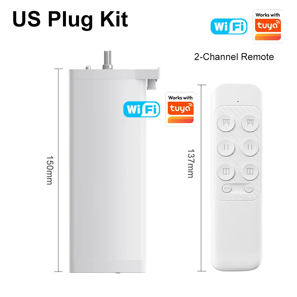 Moteur de Rideau/Volet Électrique Zigbee/WiFi - Compatible Tuya, Alexa