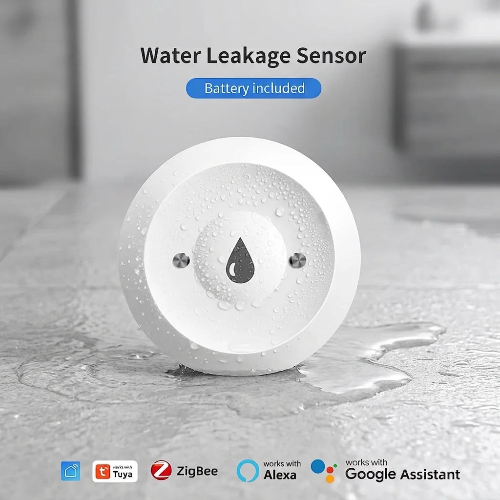 Détecteur de Fuite d'Eau Zigbee - Compatible Tuya, Smart Life