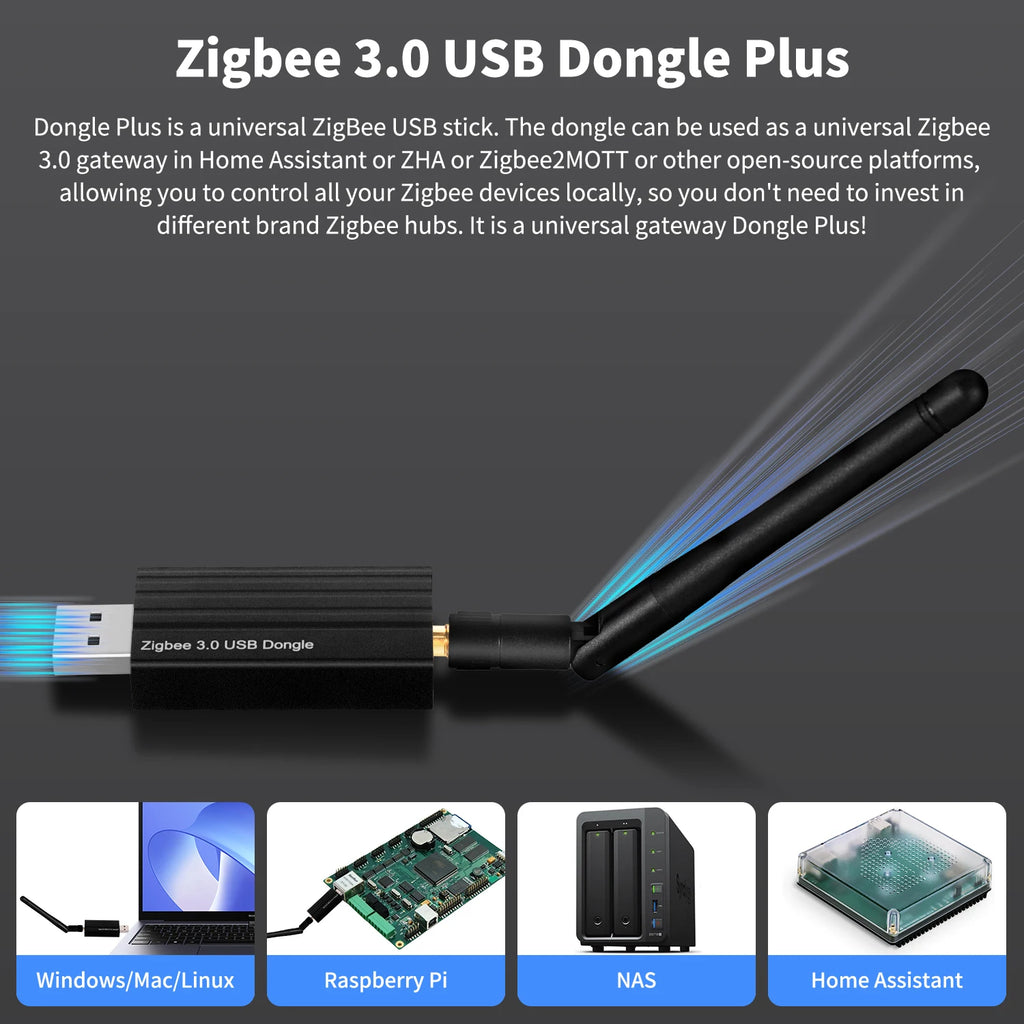 Clé USB Coordinateur Zigbee 3.0 - Compatible Home Assistant & Zigbee2MQTT
